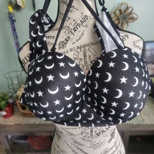 💲Too Fast Moon/star blk/white swim top NWT Sz XXL